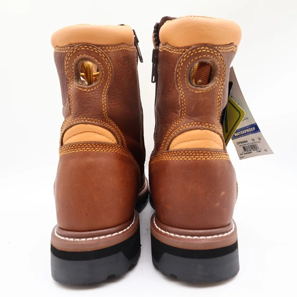 Dan Post DP68484 Work Boots Mens 10D Brown Leather Alloy Toe Waterproof NWT